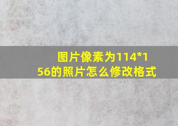 图片像素为114*156的照片怎么修改格式