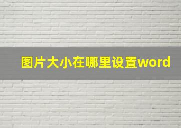 图片大小在哪里设置word