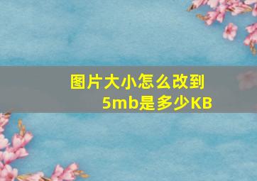 图片大小怎么改到5mb是多少KB