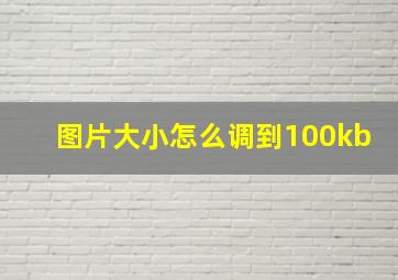 图片大小怎么调到100kb