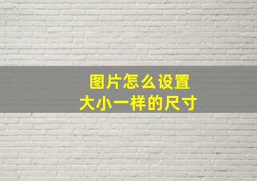 图片怎么设置大小一样的尺寸