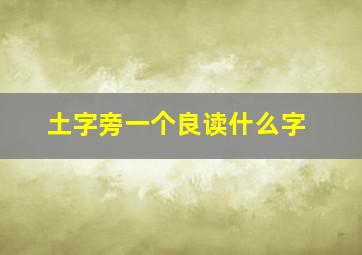 土字旁一个良读什么字