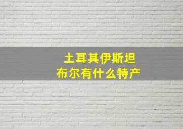 土耳其伊斯坦布尔有什么特产