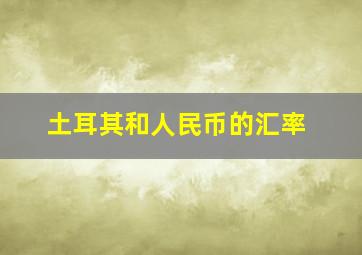 土耳其和人民币的汇率