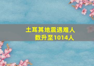 土耳其地震遇难人数升至1014人