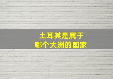 土耳其是属于哪个大洲的国家