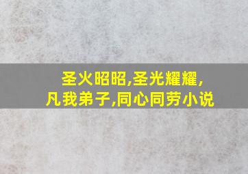 圣火昭昭,圣光耀耀,凡我弟子,同心同劳小说