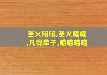 圣火昭昭,圣火耀耀,凡我弟子,喵喵喵喵