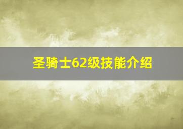 圣骑士62级技能介绍