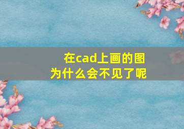 在cad上画的图为什么会不见了呢