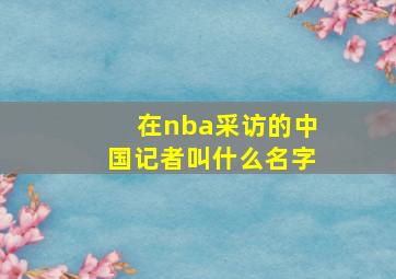 在nba采访的中国记者叫什么名字