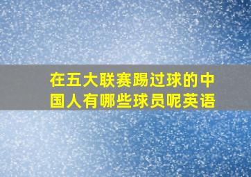 在五大联赛踢过球的中国人有哪些球员呢英语