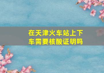 在天津火车站上下车需要核酸证明吗