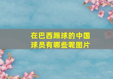 在巴西踢球的中国球员有哪些呢图片