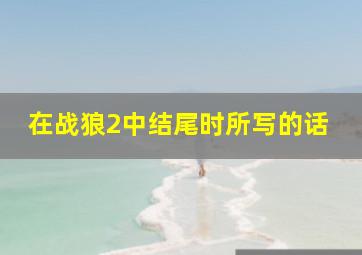 在战狼2中结尾时所写的话