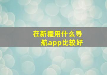 在新疆用什么导航app比较好