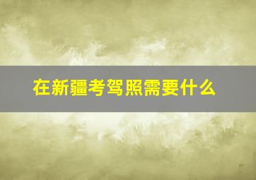 在新疆考驾照需要什么