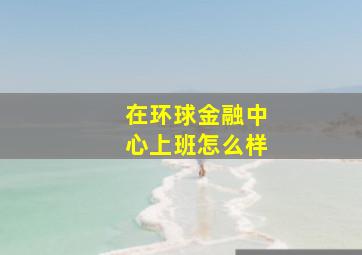 在环球金融中心上班怎么样