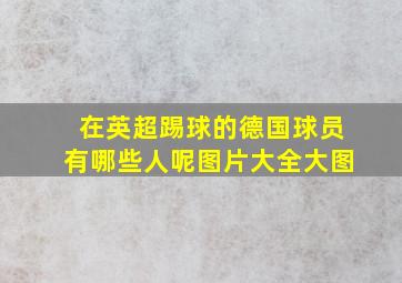 在英超踢球的德国球员有哪些人呢图片大全大图