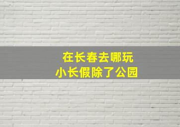 在长春去哪玩小长假除了公园