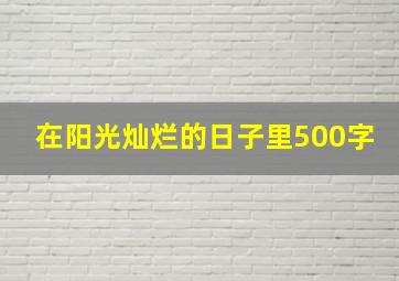 在阳光灿烂的日子里500字