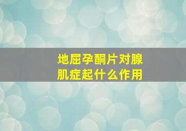 地屈孕酮片对腺肌症起什么作用