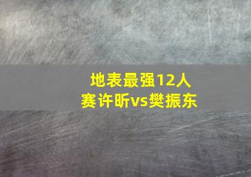 地表最强12人赛许昕vs樊振东