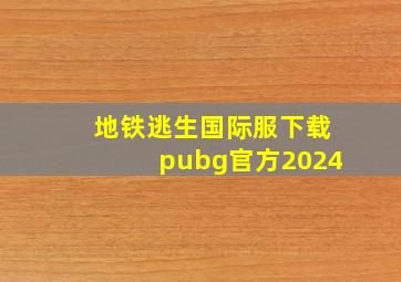 地铁逃生国际服下载pubg官方2024