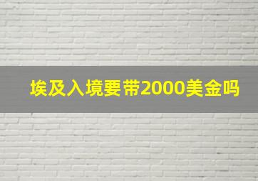 埃及入境要带2000美金吗