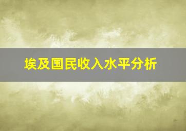 埃及国民收入水平分析