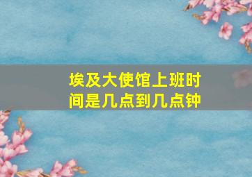 埃及大使馆上班时间是几点到几点钟