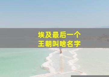 埃及最后一个王朝叫啥名字