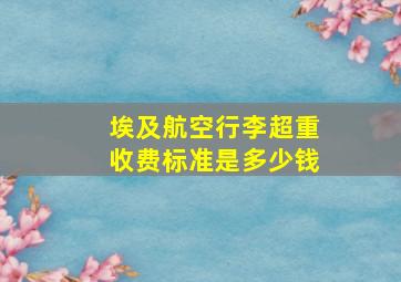 埃及航空行李超重收费标准是多少钱