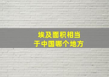 埃及面积相当于中国哪个地方