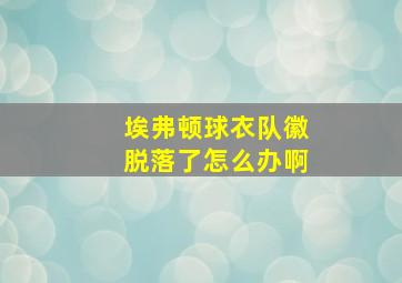 埃弗顿球衣队徽脱落了怎么办啊