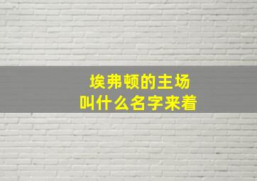 埃弗顿的主场叫什么名字来着