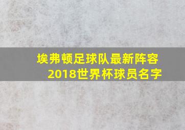 埃弗顿足球队最新阵容2018世界杯球员名字