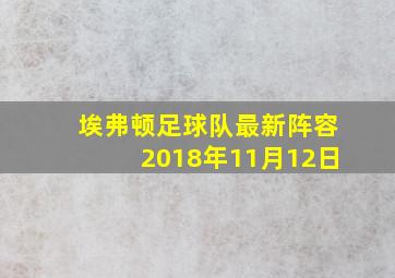 埃弗顿足球队最新阵容2018年11月12日