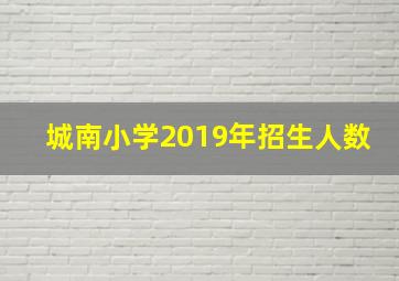 城南小学2019年招生人数