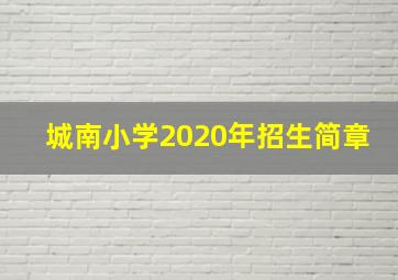 城南小学2020年招生简章