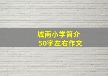 城南小学简介50字左右作文