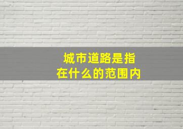 城市道路是指在什么的范围内