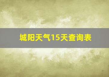 城阳天气15天查询表