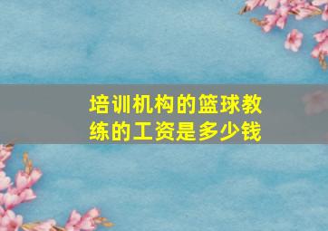 培训机构的篮球教练的工资是多少钱