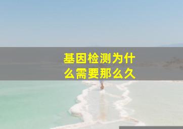 基因检测为什么需要那么久