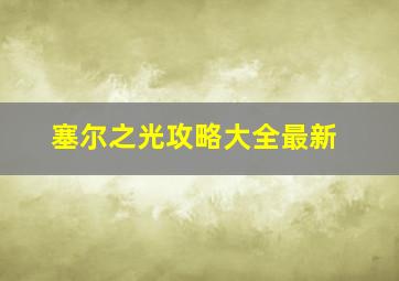 塞尔之光攻略大全最新