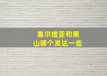 塞尔维亚和黑山哪个发达一些