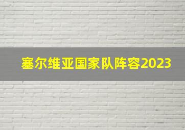 塞尔维亚国家队阵容2023