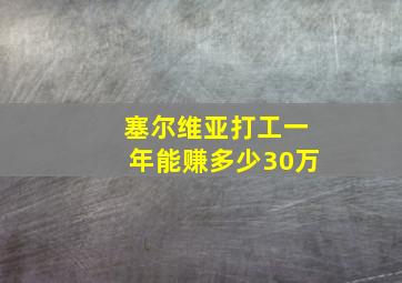 塞尔维亚打工一年能赚多少30万