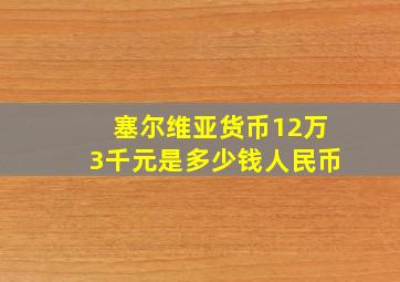 塞尔维亚货币12万3千元是多少钱人民币